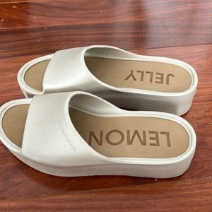 Lemon Jelly waterproof platform flip flops